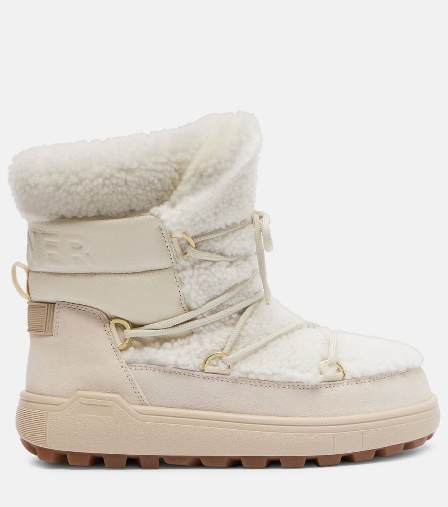Шамони замшевые зимние ботинки с отделкой из овчины Bogner, Off White — фото 4