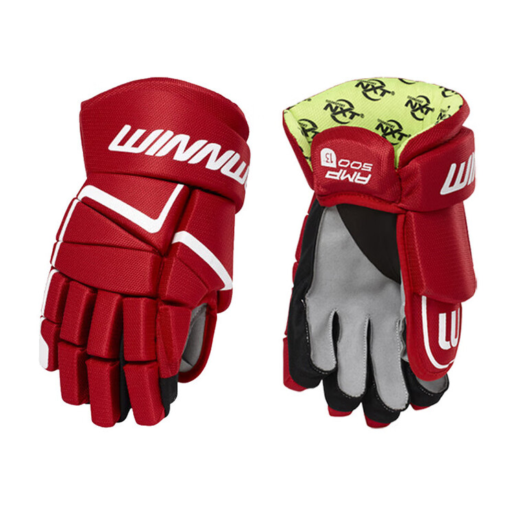 

He Jiagong Хоккейные перчатки для защиты, бренд Canadian, красные и черные, размер 11 дюймов [Youth]