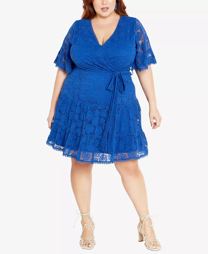 

Платье Garden Kisses больших размеров CITY CHIC, синий