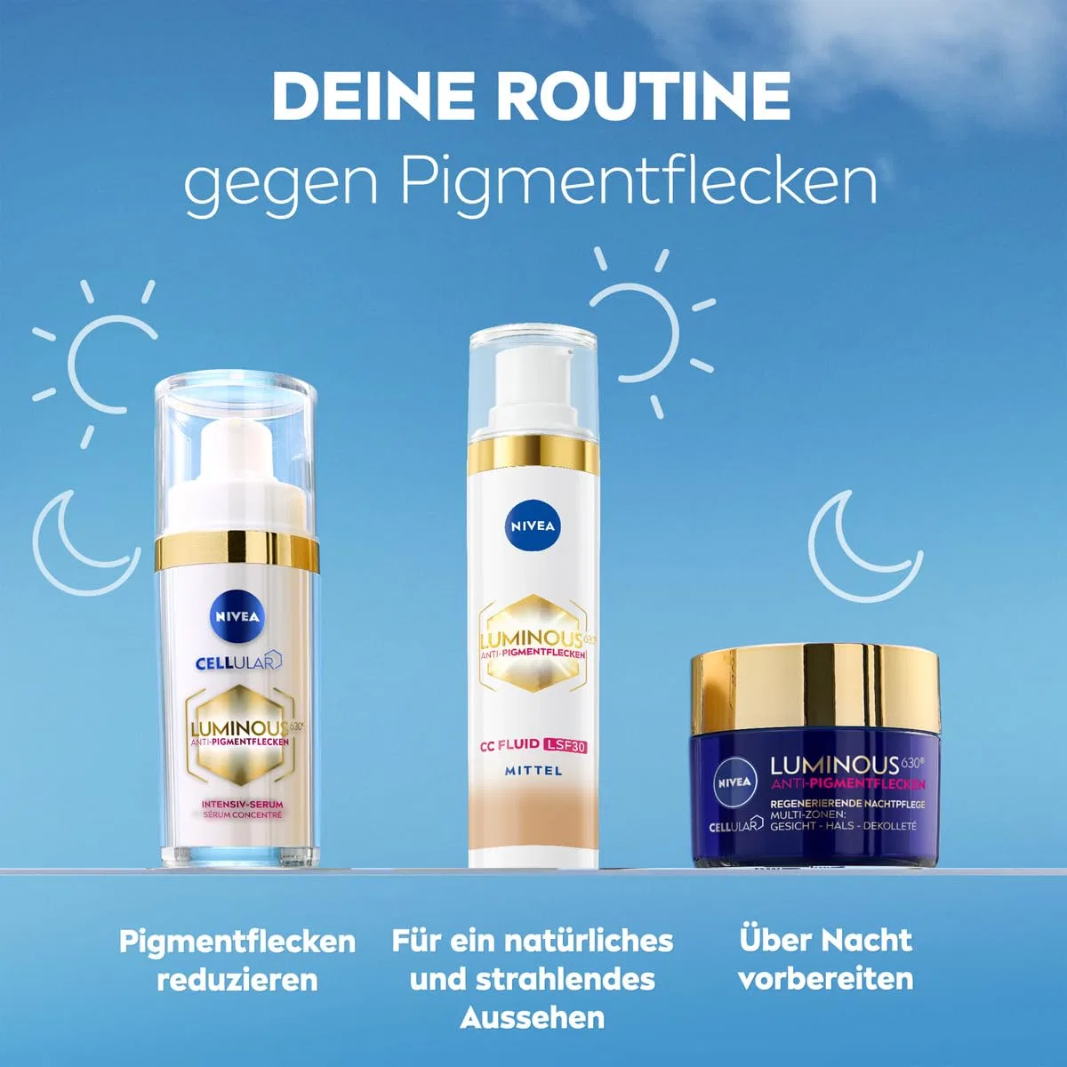 CC-флюид Nivea Luminous 630 Anti-Pigment Spot SPF 30 для средних тонов кожи, 40 мл Beiersdorf, Medium — фото 4