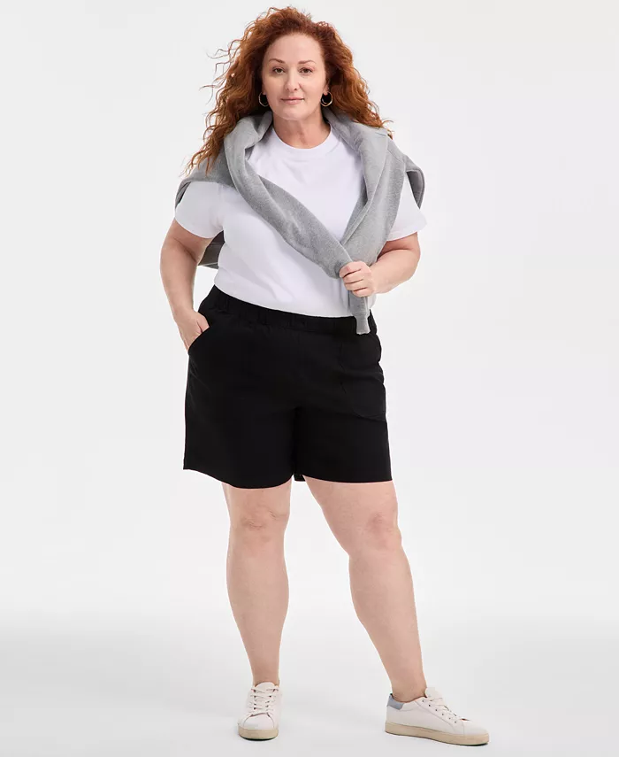 

Шорты на резинке больших размеров Style & Co, черный