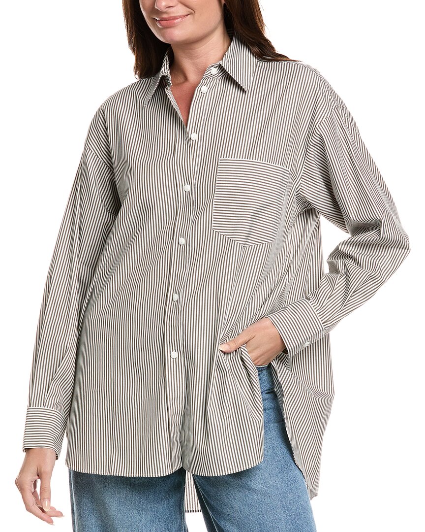 

Rag & bone Max Полоска Boyfriend Рубашка, серый