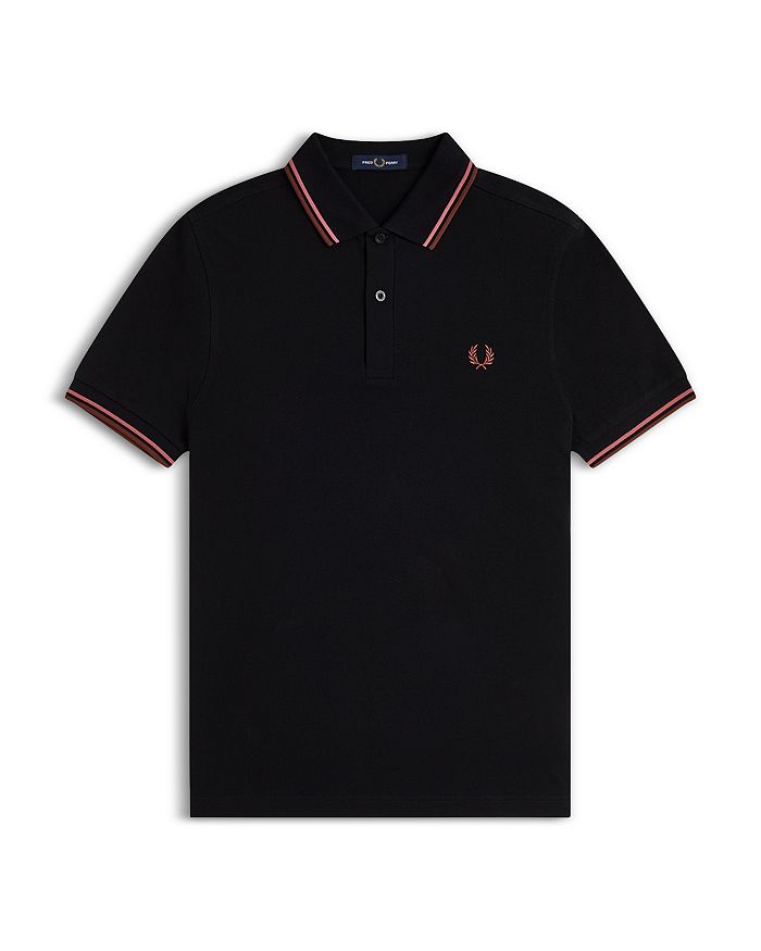 

Поло Slim Fit с двойной окантовкой Fred Perry, черный