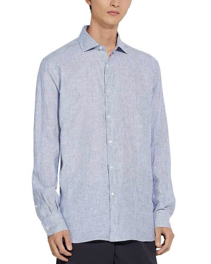 

Рубашка из льна Oasi Lino Regular Fit ZEGNA, синий
