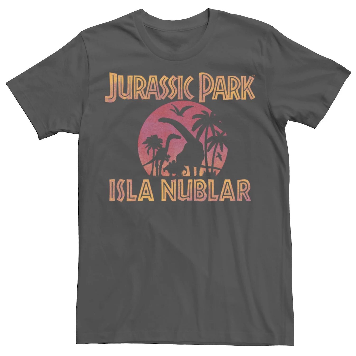 

Мужская футболка с градиентом заката «Парк Юрского периода» Isla Nublar Licensed Character