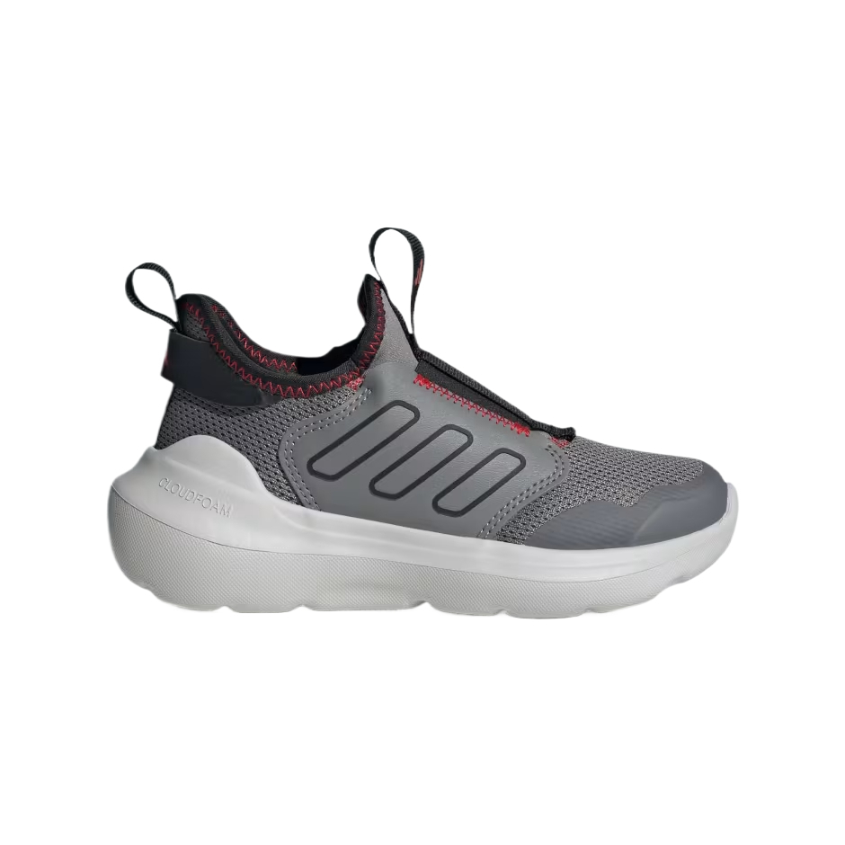 Комфортные низкие детские кроссовки для бега Adidas, серебряный/серый — фото 2