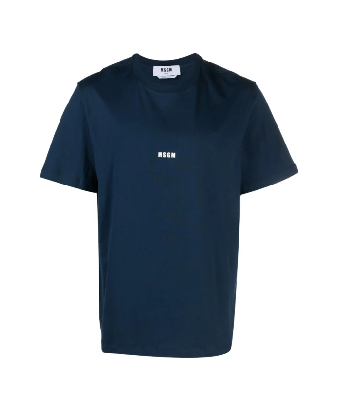 

Темно-Синяя хлопковая футболка Msgm, синий