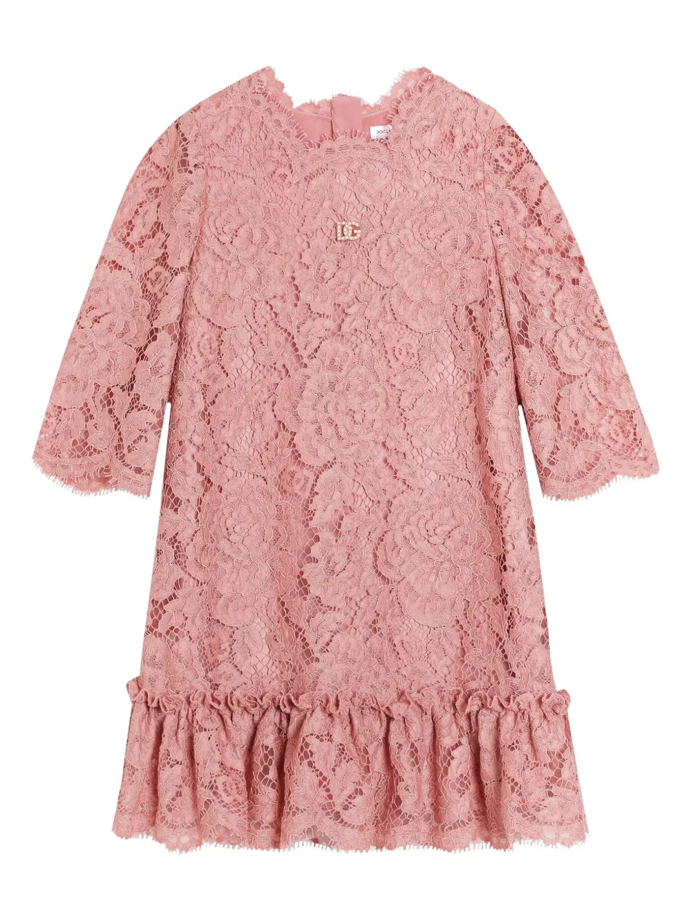 

Кружевное платье Dolce & Gabbana Kids, розовый