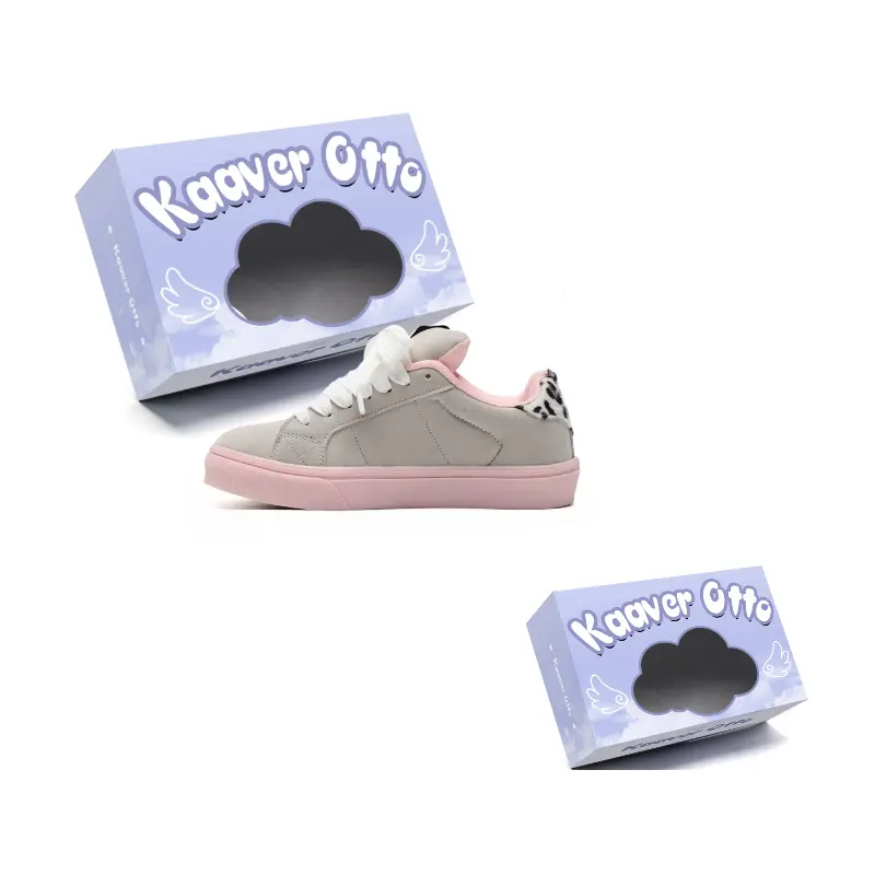 

KAAVER OTTO Унисекс скейтборд кроссовки черно-серые с розовым, цвет Gray Pink