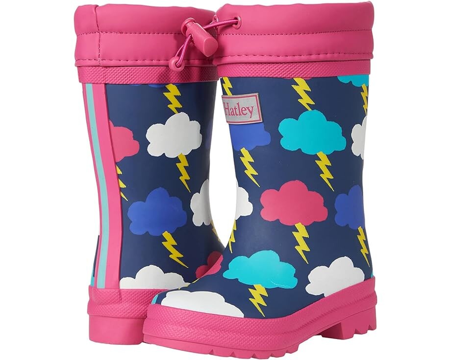 

Ботинки Hatley Lightening Clouds Sherpa Lined Rain Boots, синий