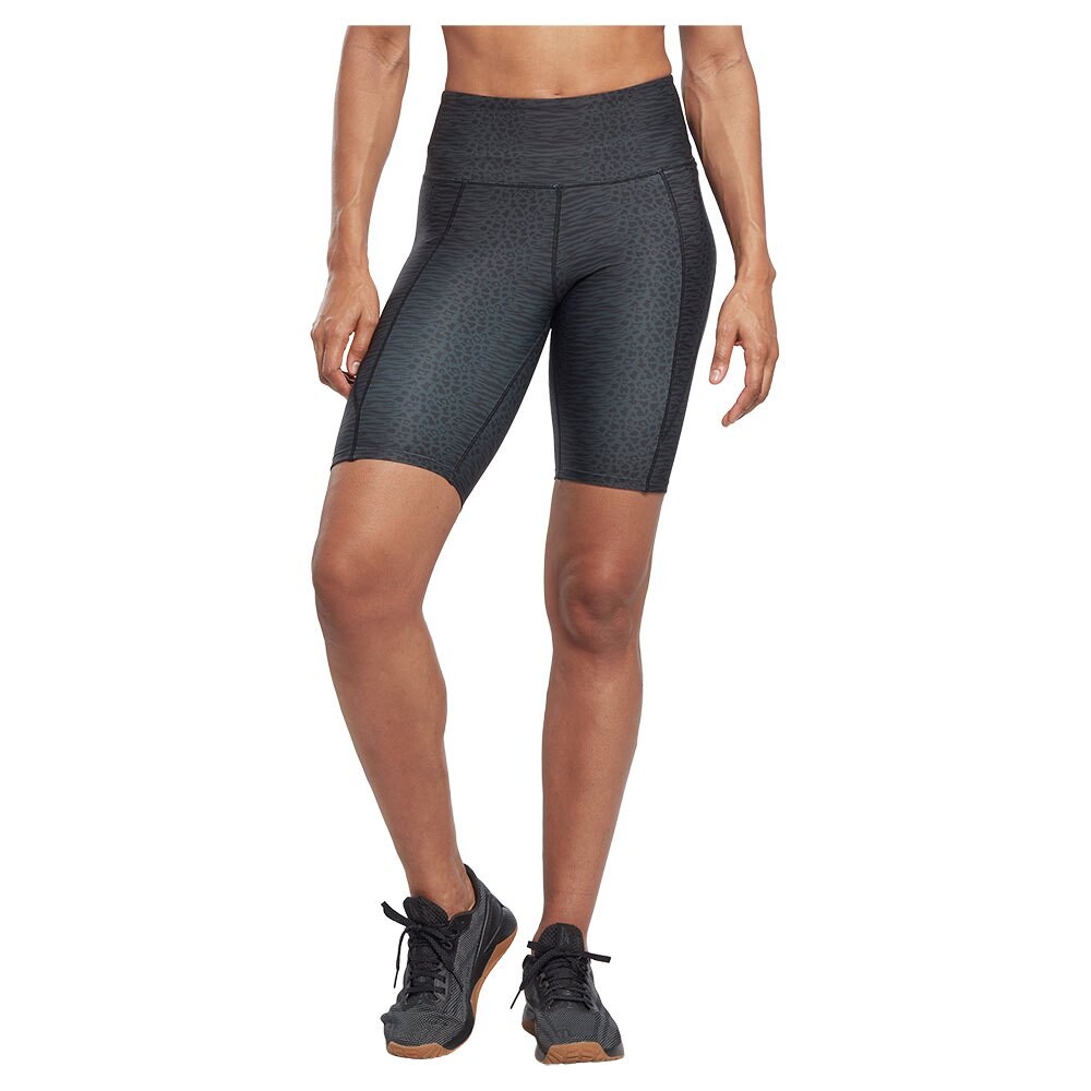 

Леггинсы Reebok Lux Bold High-Waisted Modern Safari Print Short, черный