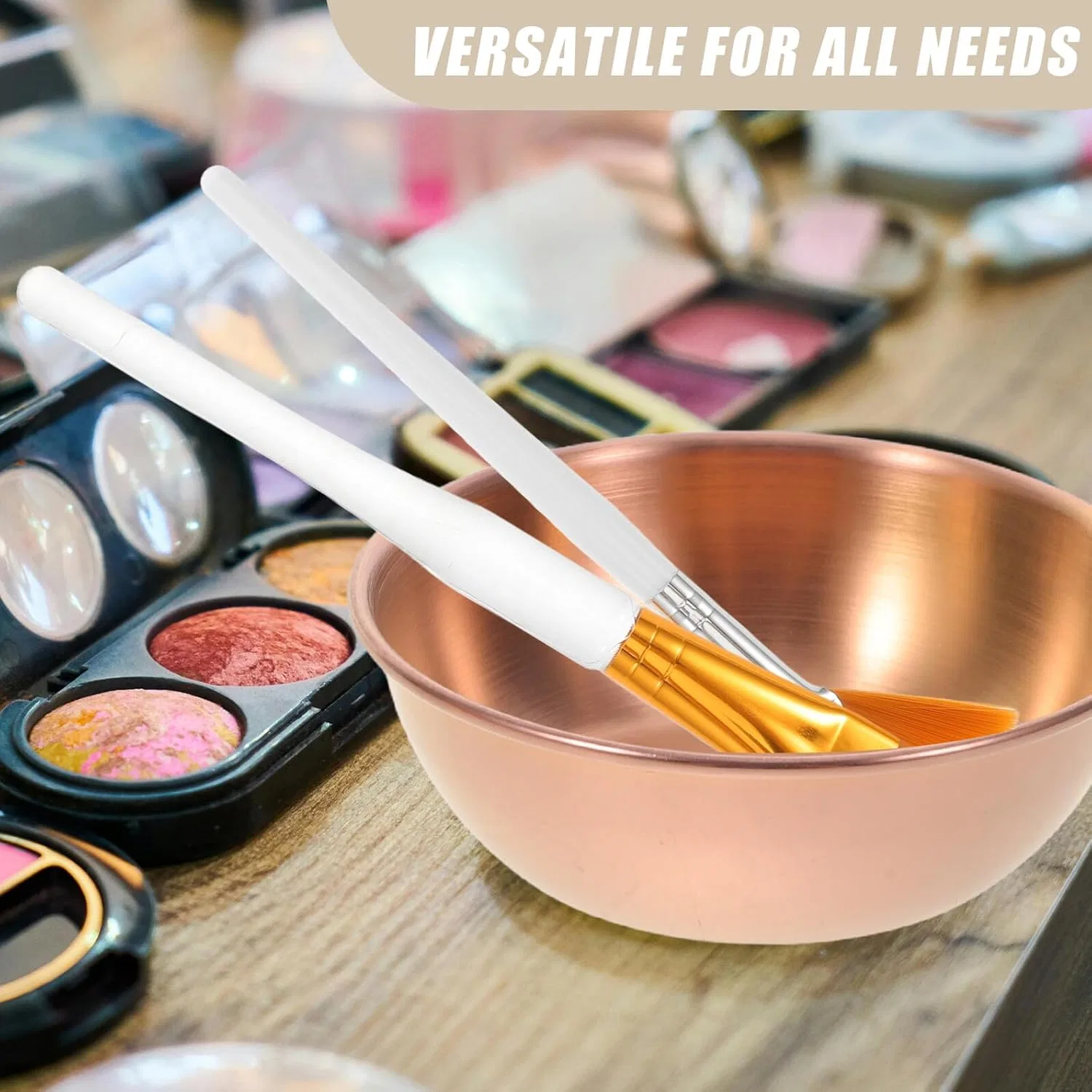 Набор для ухода за кожей лица с головной повязкой и чашей, Generic Beauty, 12 кистей, 6 повязок, 6 чаш, разноцветный — фото 3