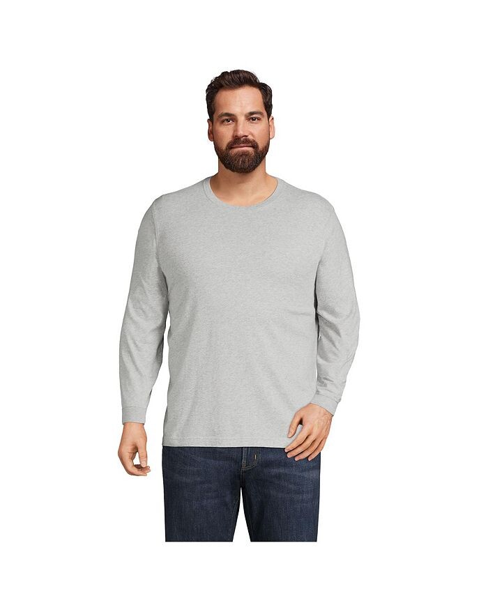 

Мужская футболка Big and Tall Super-T с длинным рукавом Lands' End, серый
