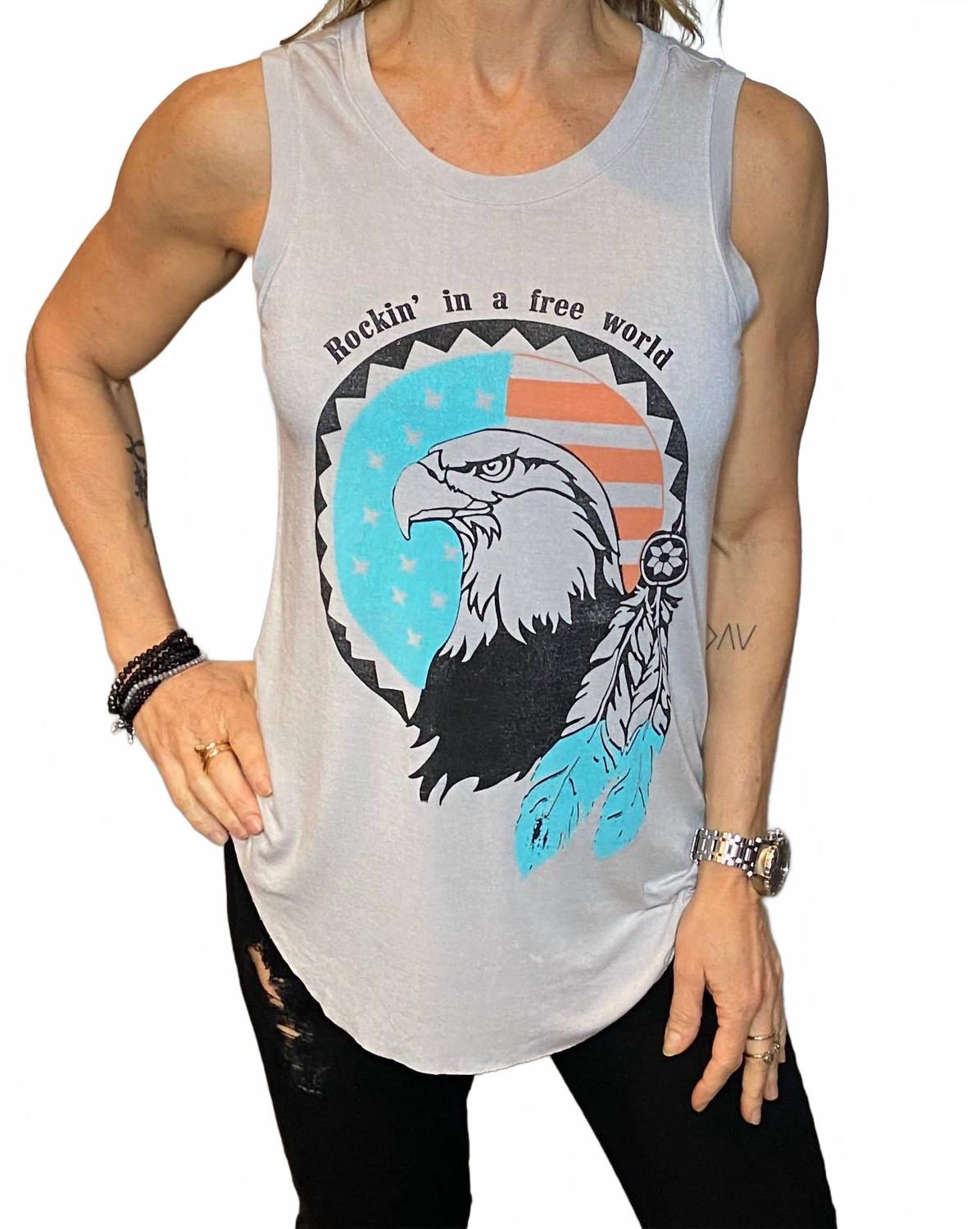 

Brokedown clothing Трафическая майка Rockin' In A Free World, серая