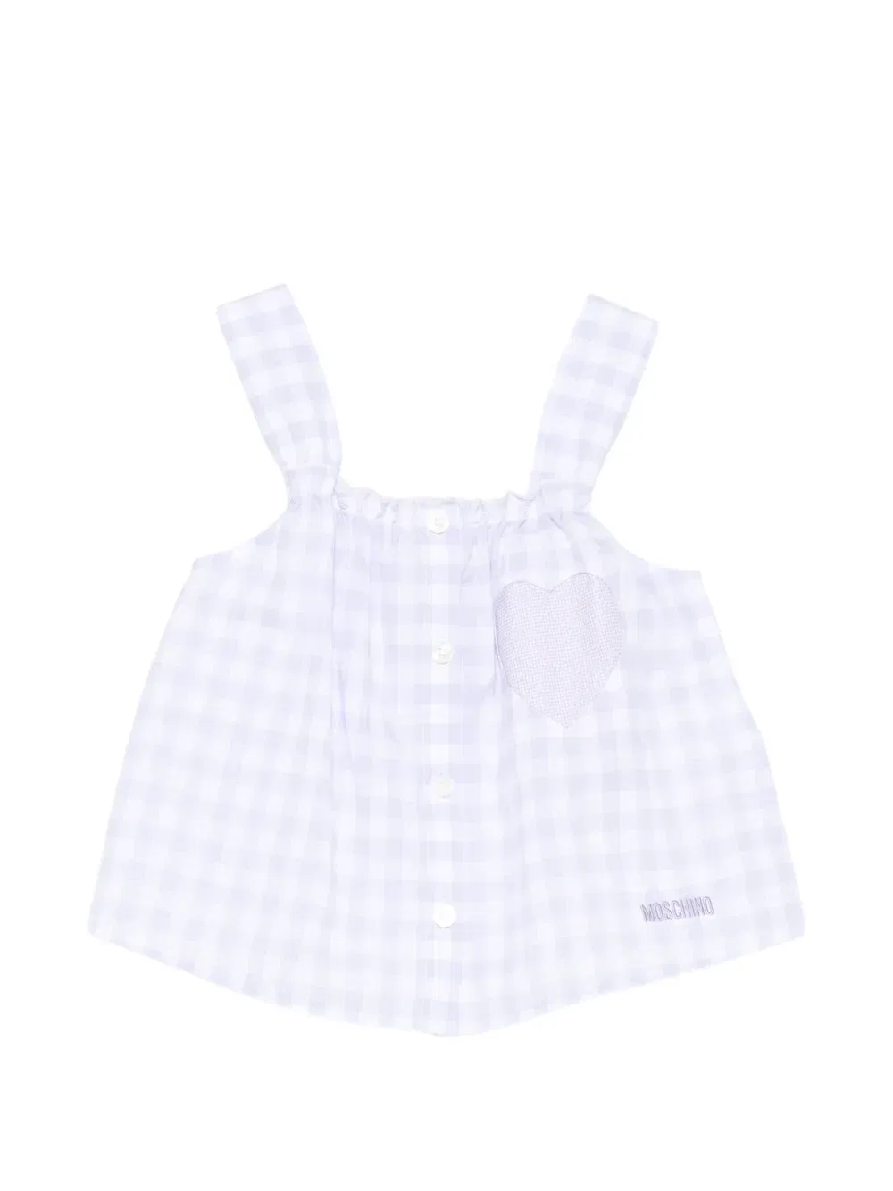 Топ в клетку с сердечками Moschino Kids, фиолетовый