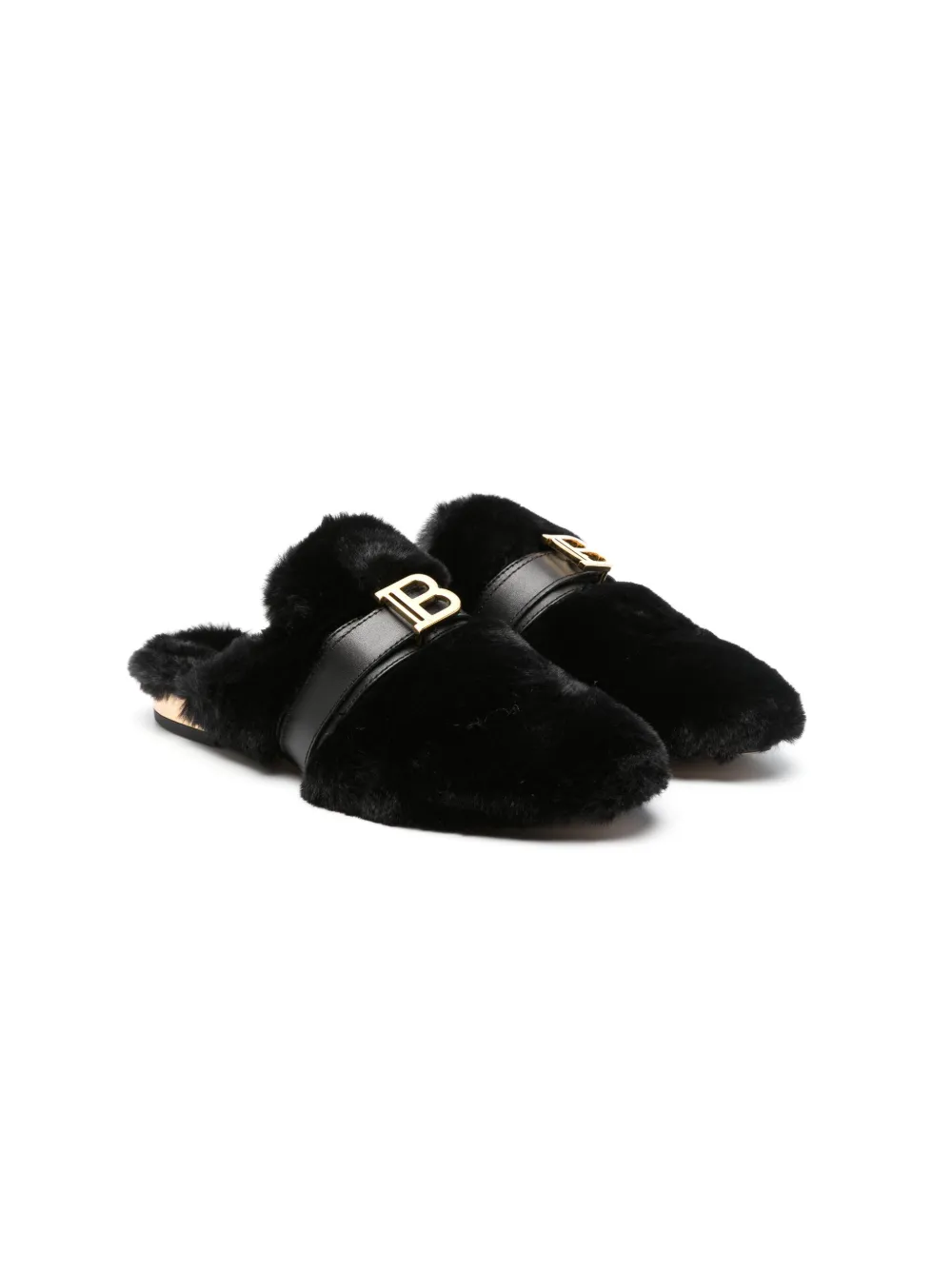 

Слиперы с логотипом Balmain Kids, черный