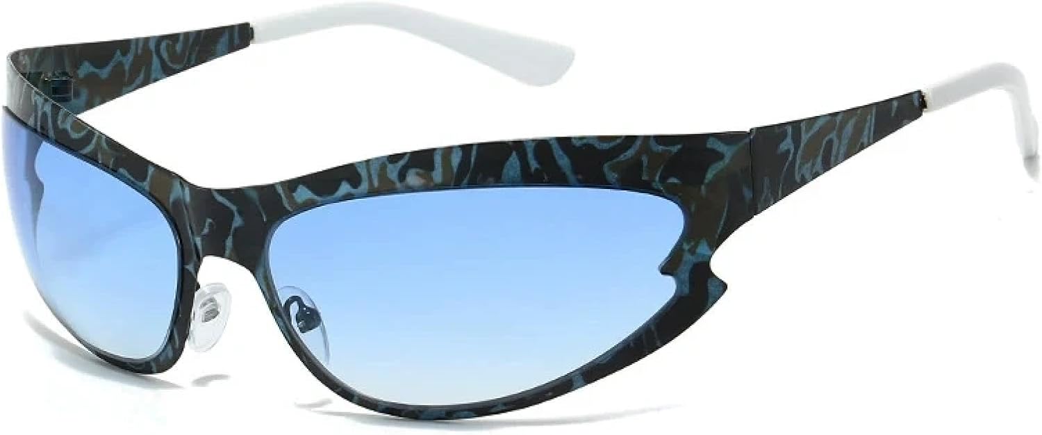 

Модные солнцезащитные очки для женщин и мужчин, винтажные очки «кошачий глаз», очки для активного отдыха, спорта, велоспорта, защита от УФ-излучения UV400 TKKTLLT, White Gradient Blue