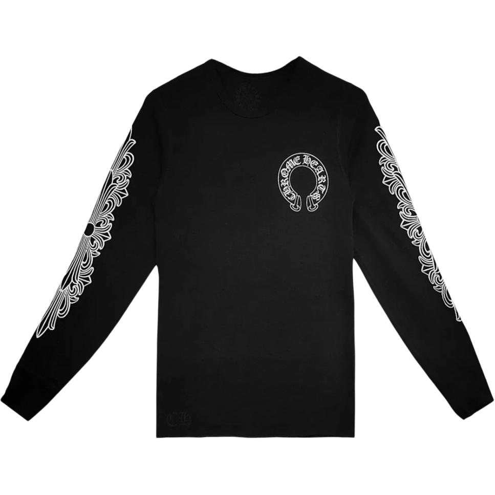 Термофутболка Horseshoe с вафельной текстурой Chrome Hearts, черный — фото 2