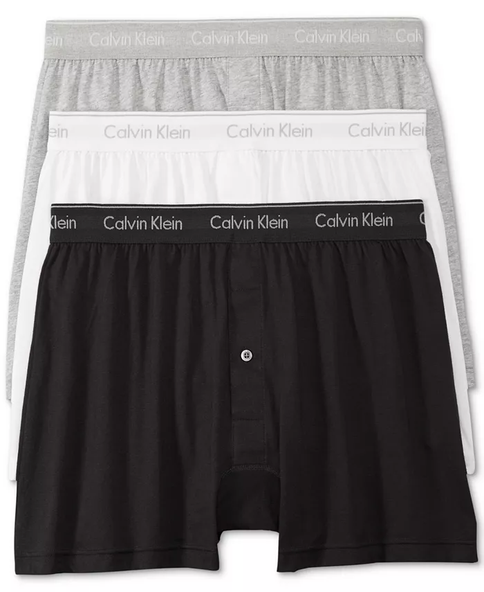 

Мужские классические хлопковые трусы-боксеры, 3 шт Calvin Klein, мультиколор