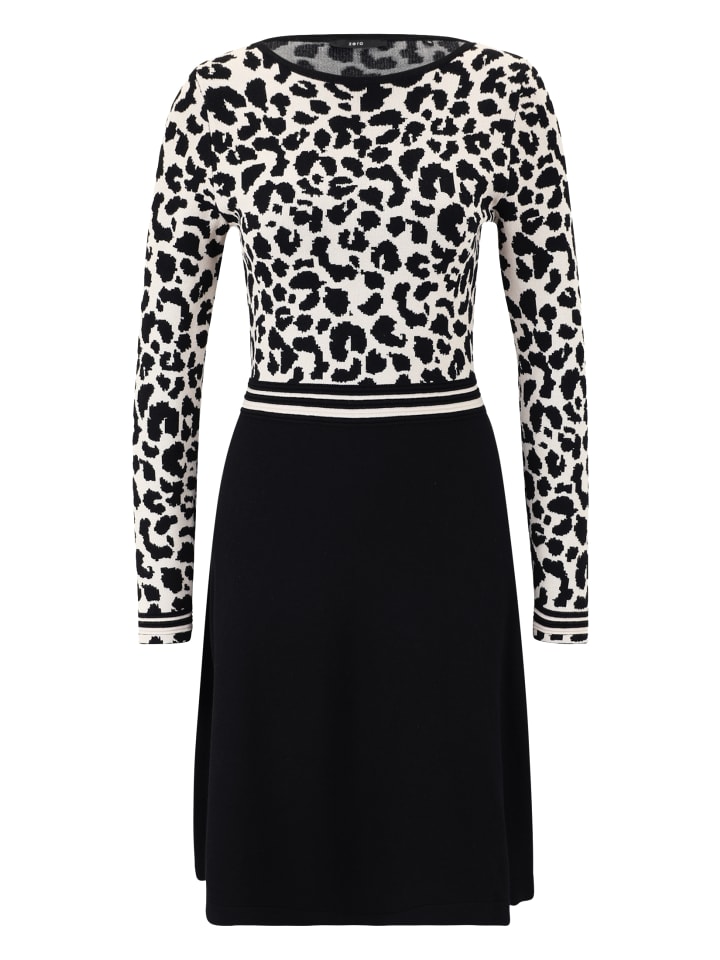 

Zero Вязаное платье с леопардовым принтом в черно-кремовом цвете