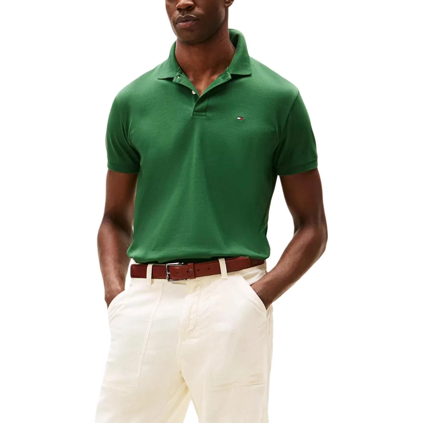 Поло мужское Tommy Hilfiger, Dark Evergreen — фото 4