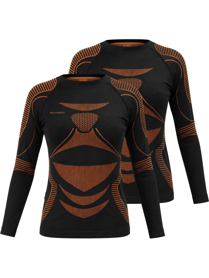 

Normani 2 комплекта женских термофутболок с длинным рукавом/лыжного белья черного/оранжевого цвета