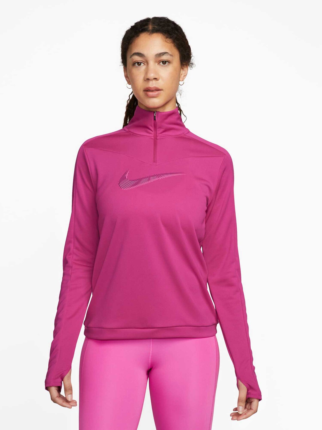 

Блуза Nike W NK DF SWOOSH HBR HZ PACER, розовый