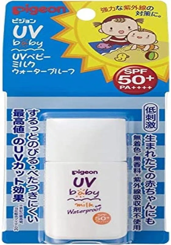 Солнцезащитный крем PIGEON UV Baby Milk, водостойкий, SPF 50+, 50 г, белый