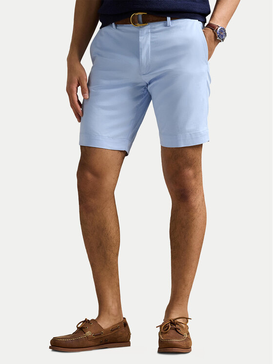 

Шорты облегающего кроя из ткани 710646709052 Polo Ralph Lauren, голубой