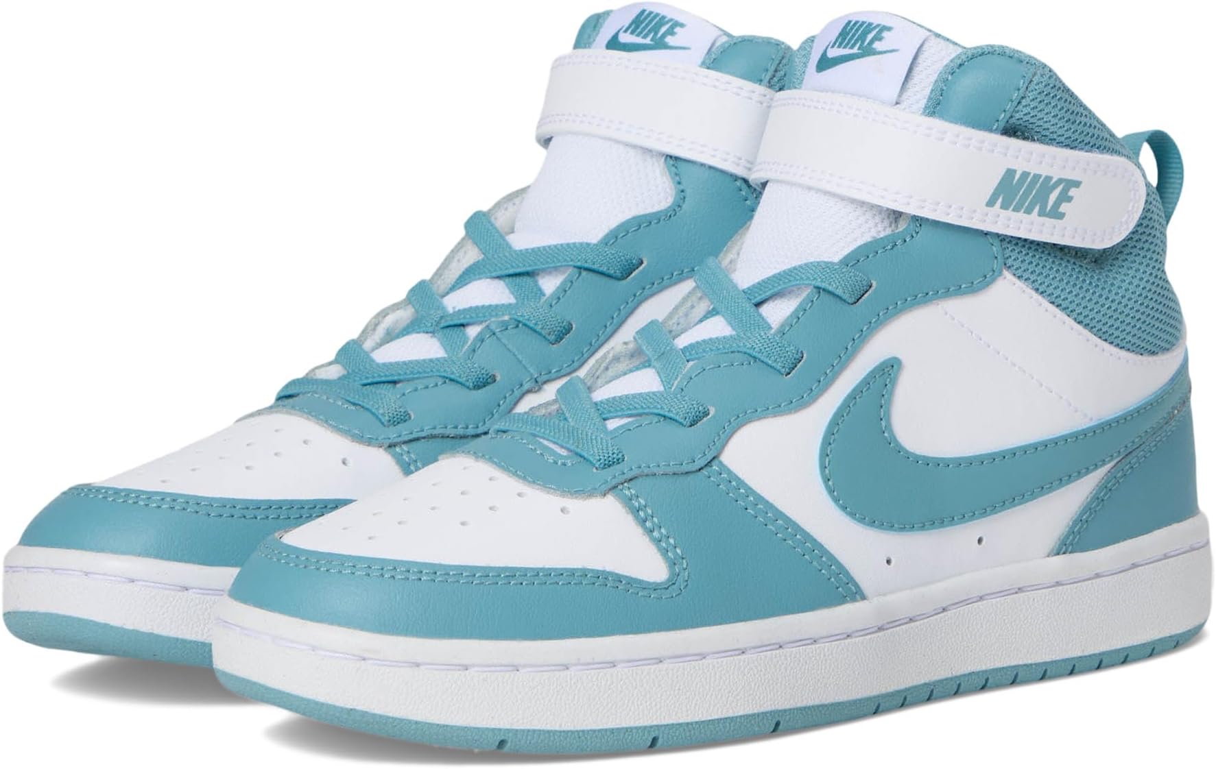 

Кроссовки Nike Kids Court Borough Mid 2, цвет White/Denim Turquoise