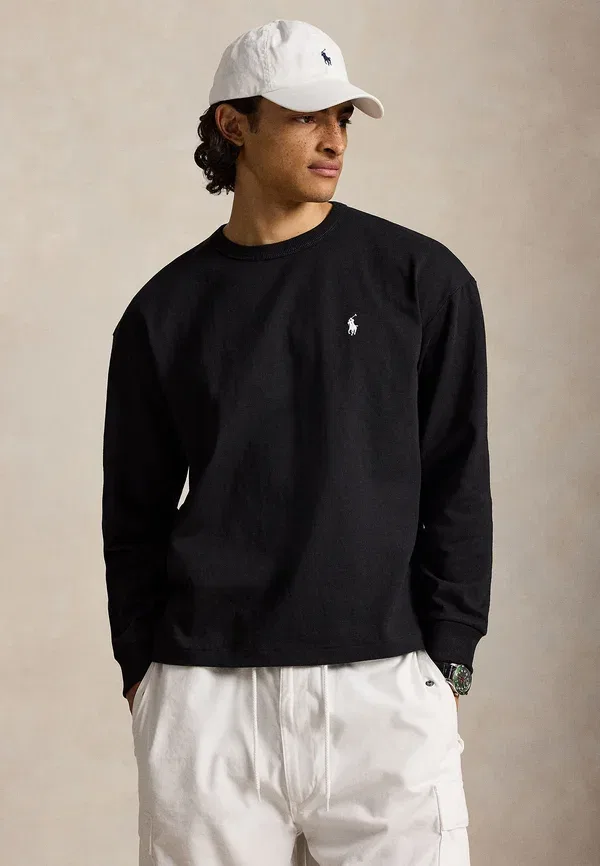 Футболка с длинным рукавом Relaxed Fit Polo Ralph Lauren, черный поло