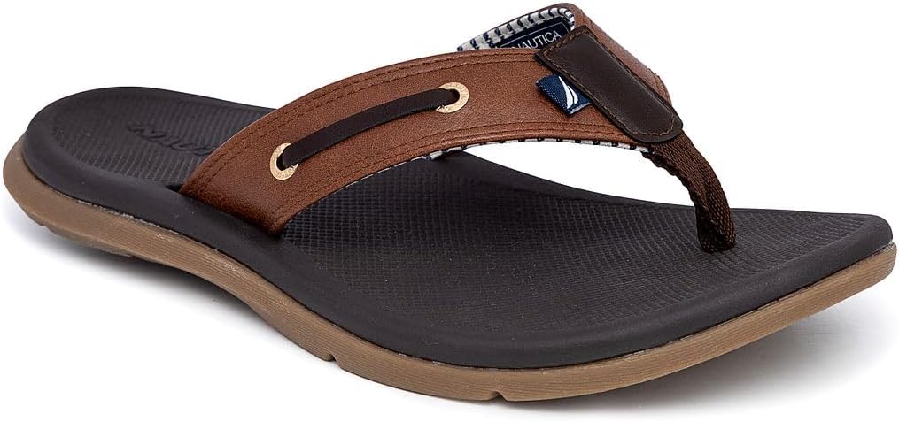 

Мужские шлепанцы Nautica, пляжные сандалии, босоножки для лодки, водные тапочки, Tan-casted