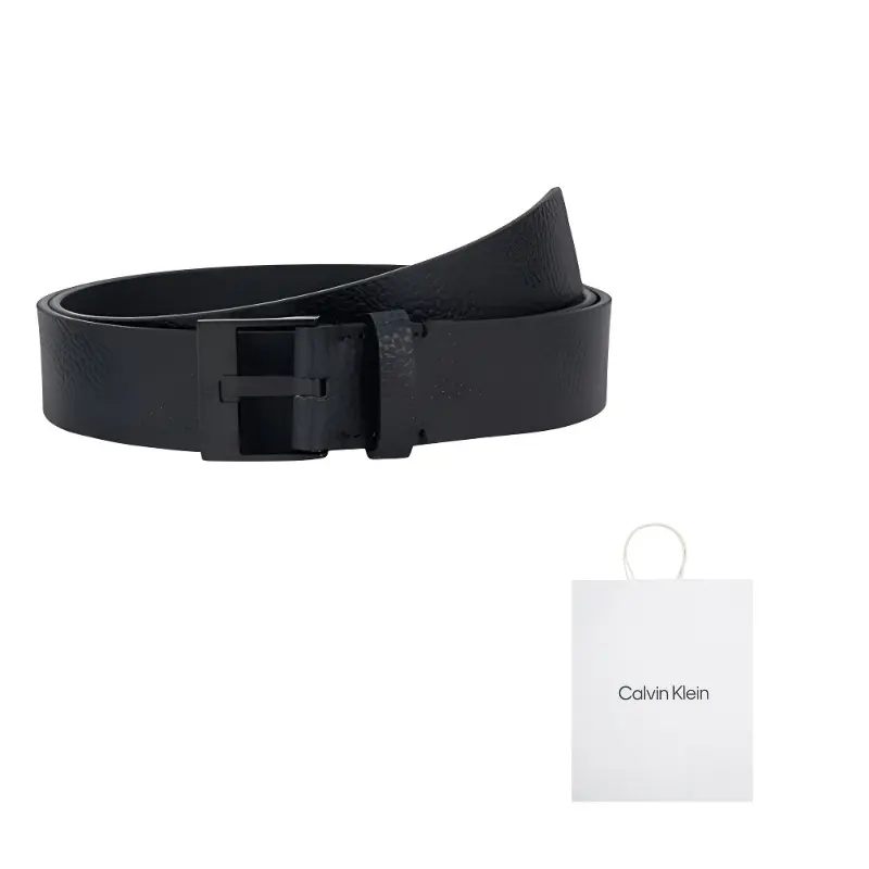 

Calvin Klein Мужской ремень из спилка черный космос 3.5 см, V8N-Space Black