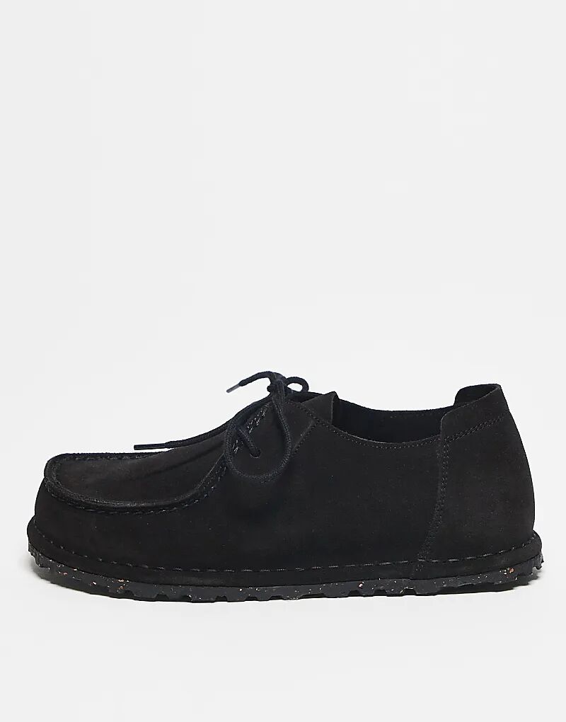 Туфли Birkenstock Unisex Utti на шнурках из черной замши