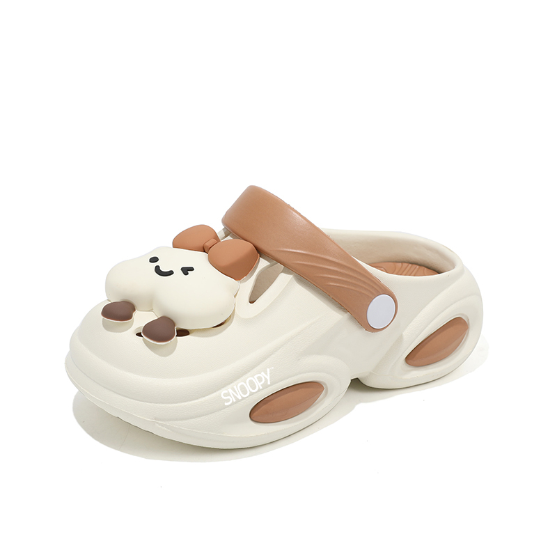 

Детские противоскользящие и износостойкие дышащие сабо SNOOPY, бежевый/хаки