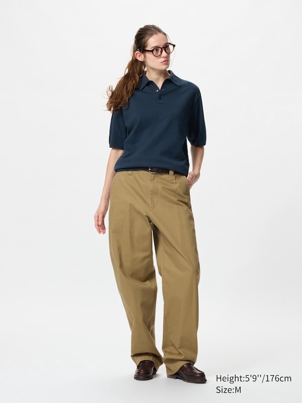 Стирающийся трикотажный джемпер-поло (короткий рукав) Uniqlo, черный — фото 2