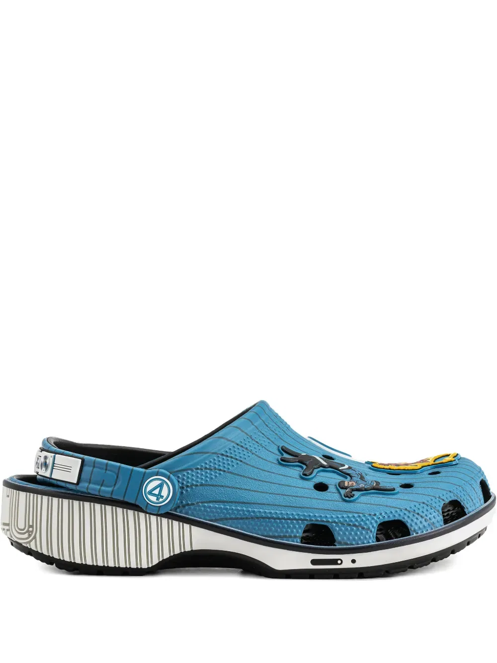 Поперечные сабо в полоску Crocs, синий