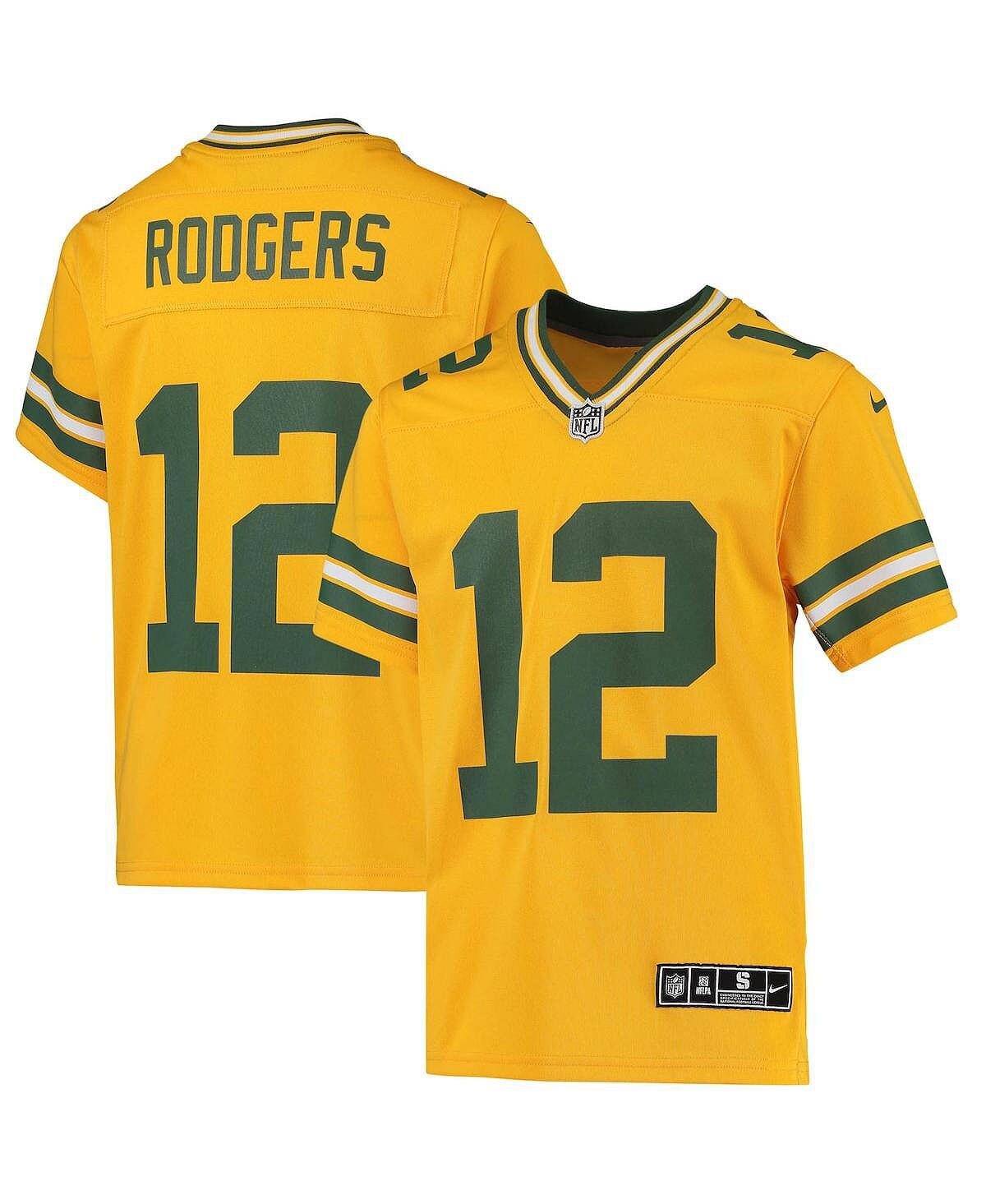 

Джерси Big Boys Aaron Rodgers Gold Green Bay Packers Inverted Team Game Nike