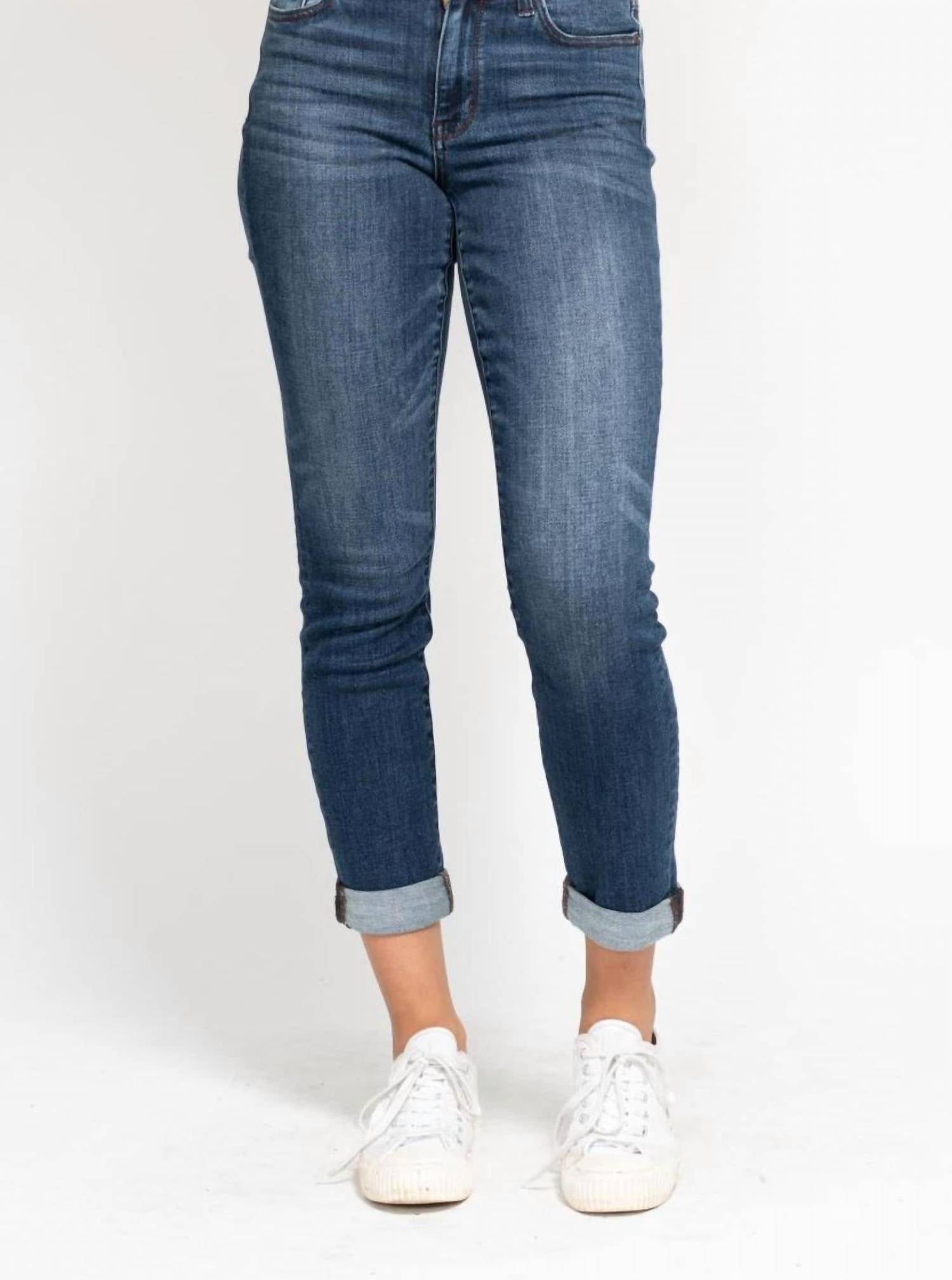 

Джинсы Slim Fit с манжетами темно-синего цвета Judy Blue