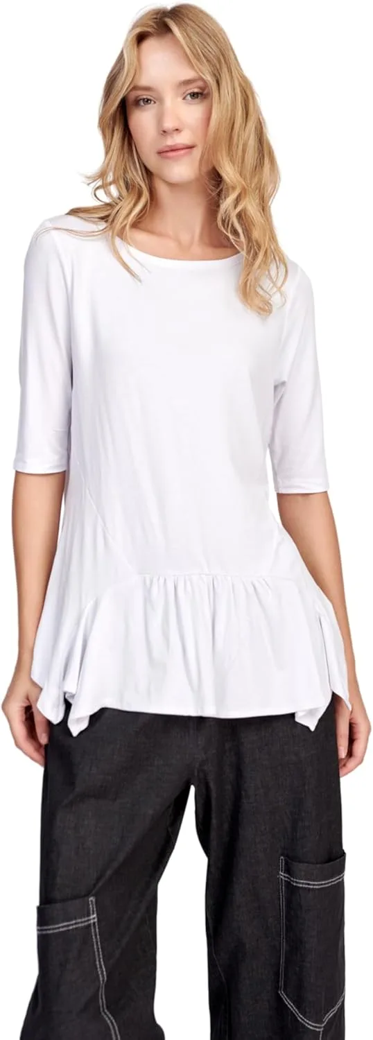 

ALEMBIKA Addison женский топ с оборкой - блузка с заниженной талией и пеплумом