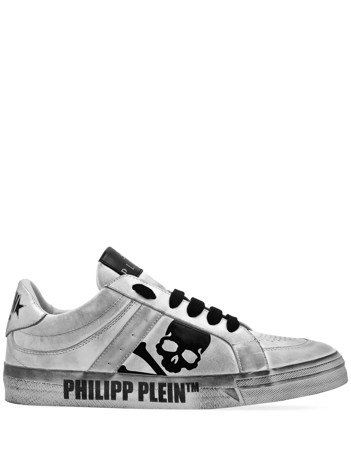 Кроссовки Skull & Bones с эффектом металлик Philipp Plein, серебристый