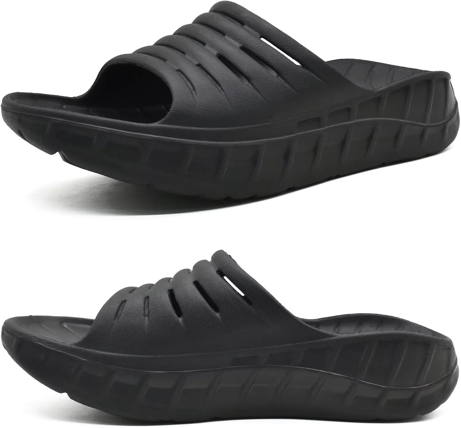 

Мужские ортопедические сандалии KuaiLu с поддержкой свода стопы, амортизацией, открытым носком, для пляжа и бассейна, черные