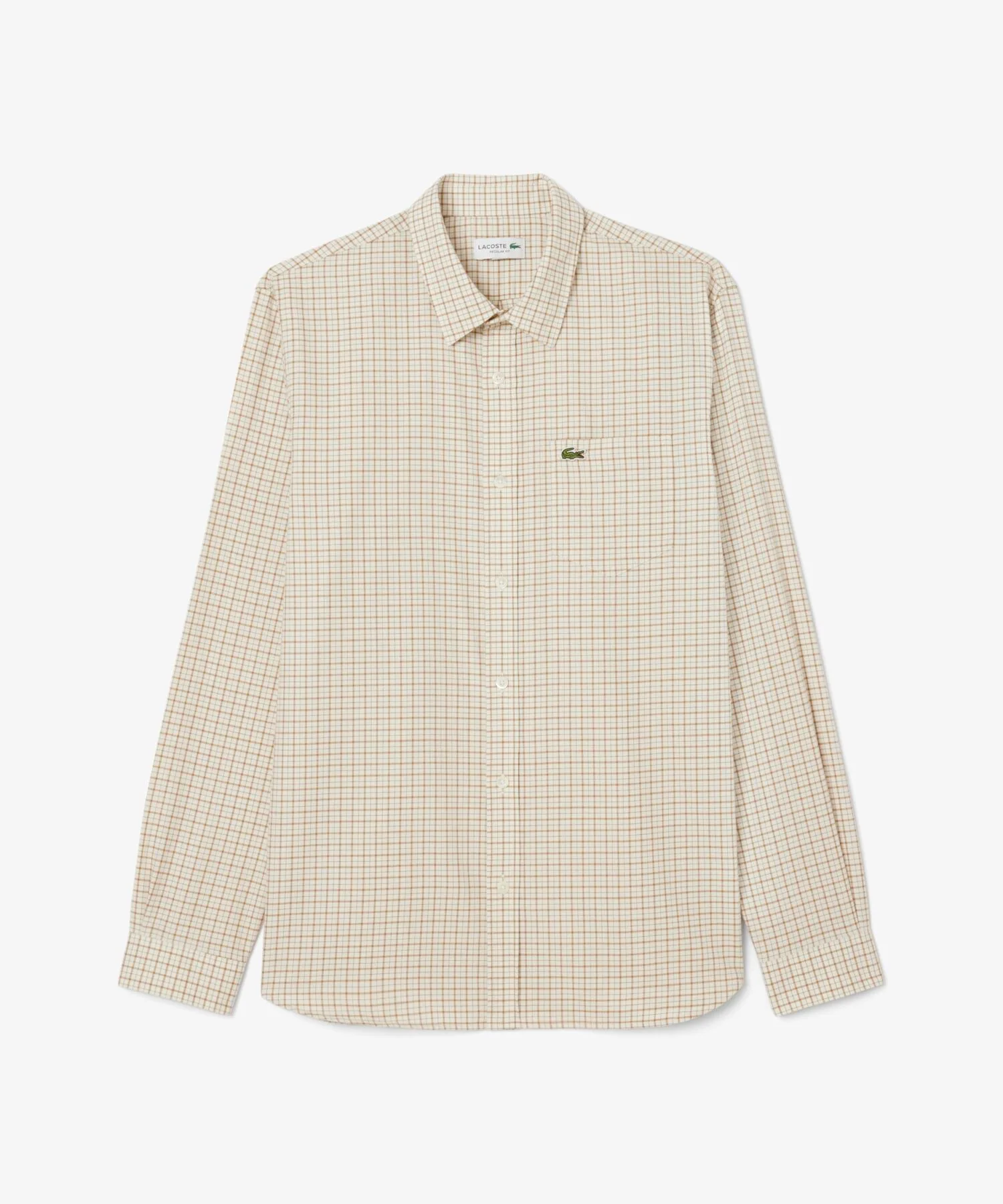 Мужская рубашка из органического хлопка Lacoste CH8535-99 бежевая — фото 4