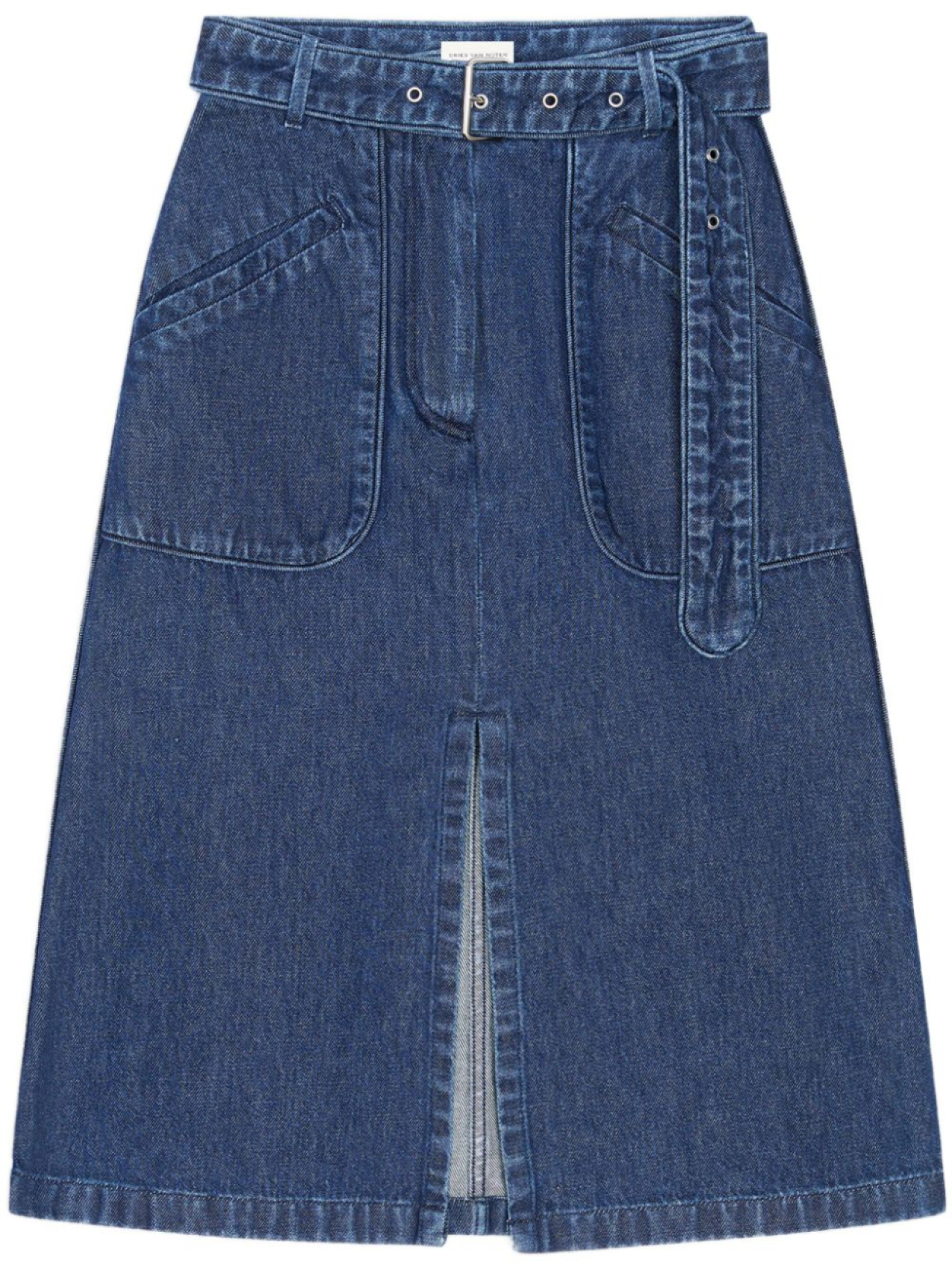 

DRIES VAN NOTEN джинсовая юбка с поясом, синий
