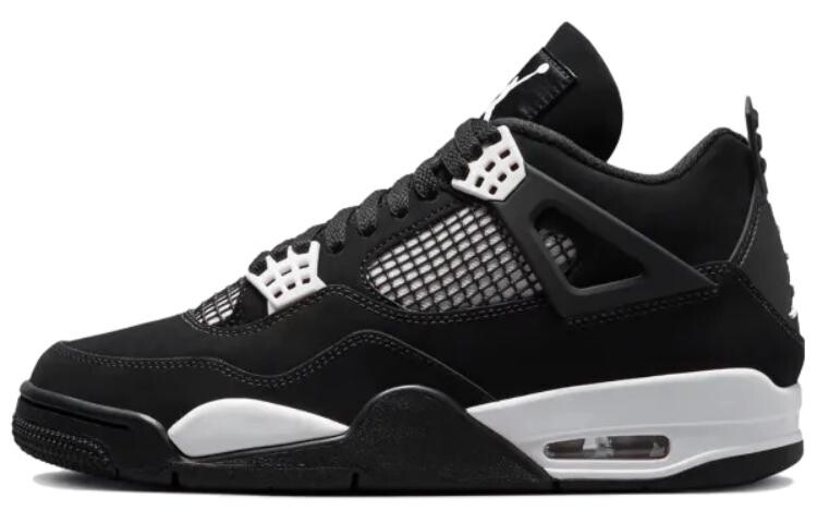 Кроссовки Jordan 4 Retro White Thunder, черный/белый