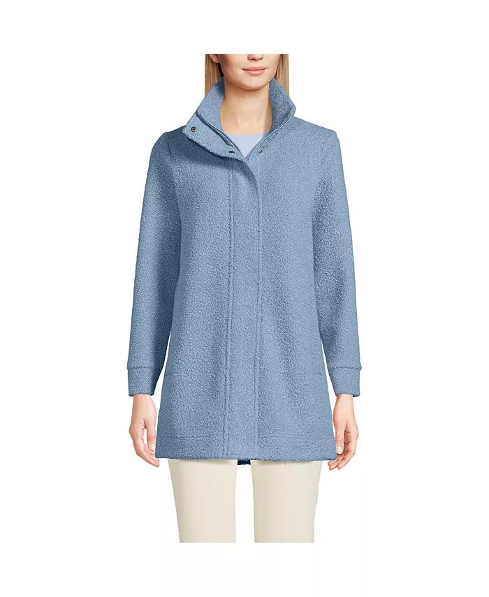 

Женское пальто из флиса Petite Boucle Lands' End, синий