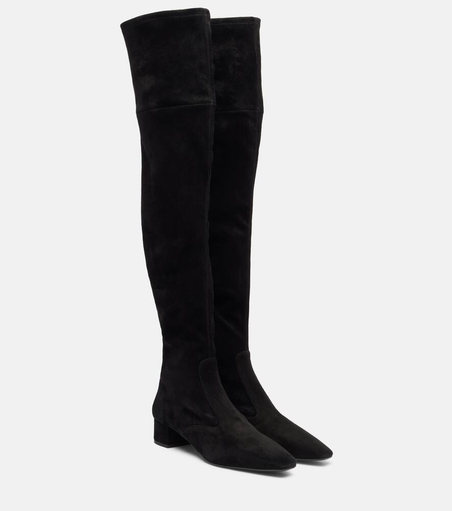 Ботильоны Remi 35 из замши до колена Aquazzura, Black