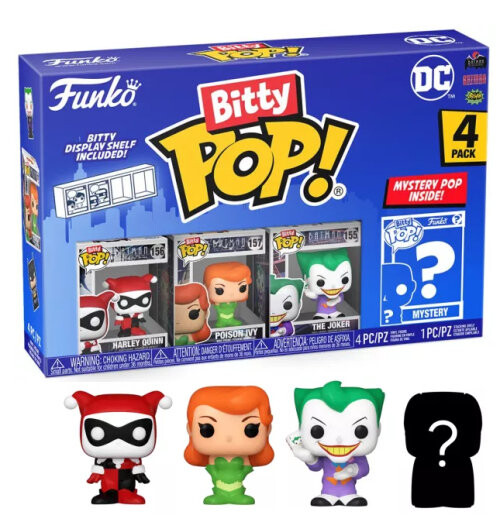 

DC, фанко-поп! Bitty 4 упаковки 2,5 см Харли Квинн Джокер Ядовитый Плющ Funko