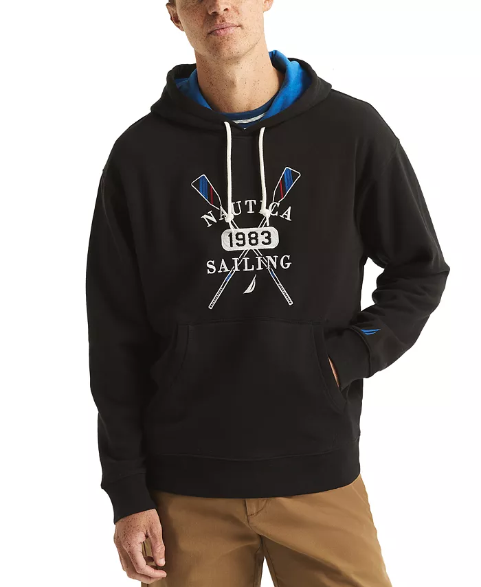 

Мужская толстовка с логотипом и принтом Pullover Logo Graphic Hoodie Nautica, черный