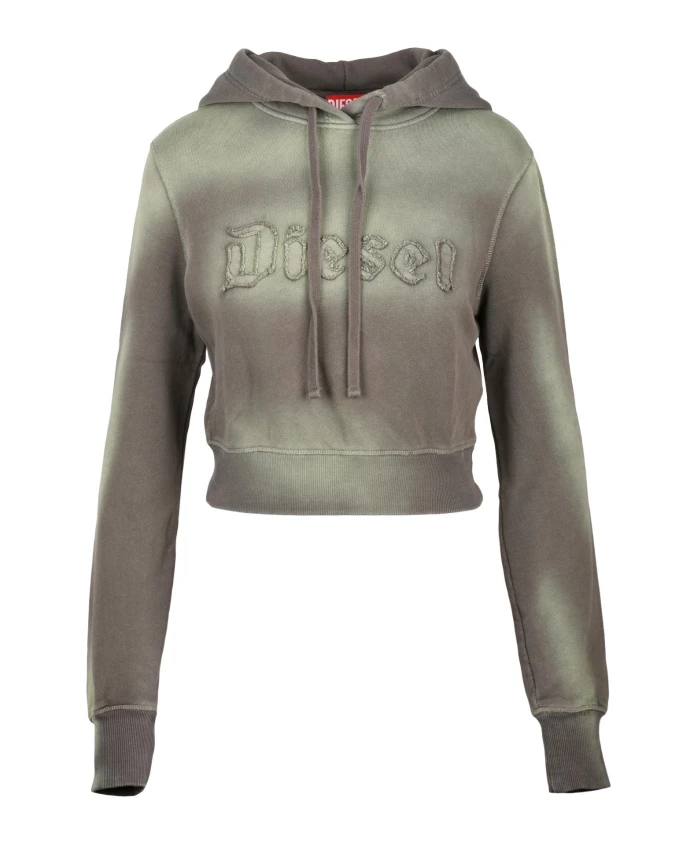 

Короткий хлопковый свитер Diesel, зеленый